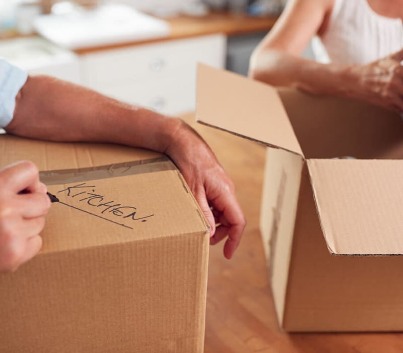Packing for self-storage containers at Bighorn Moving in Kelowna, BC