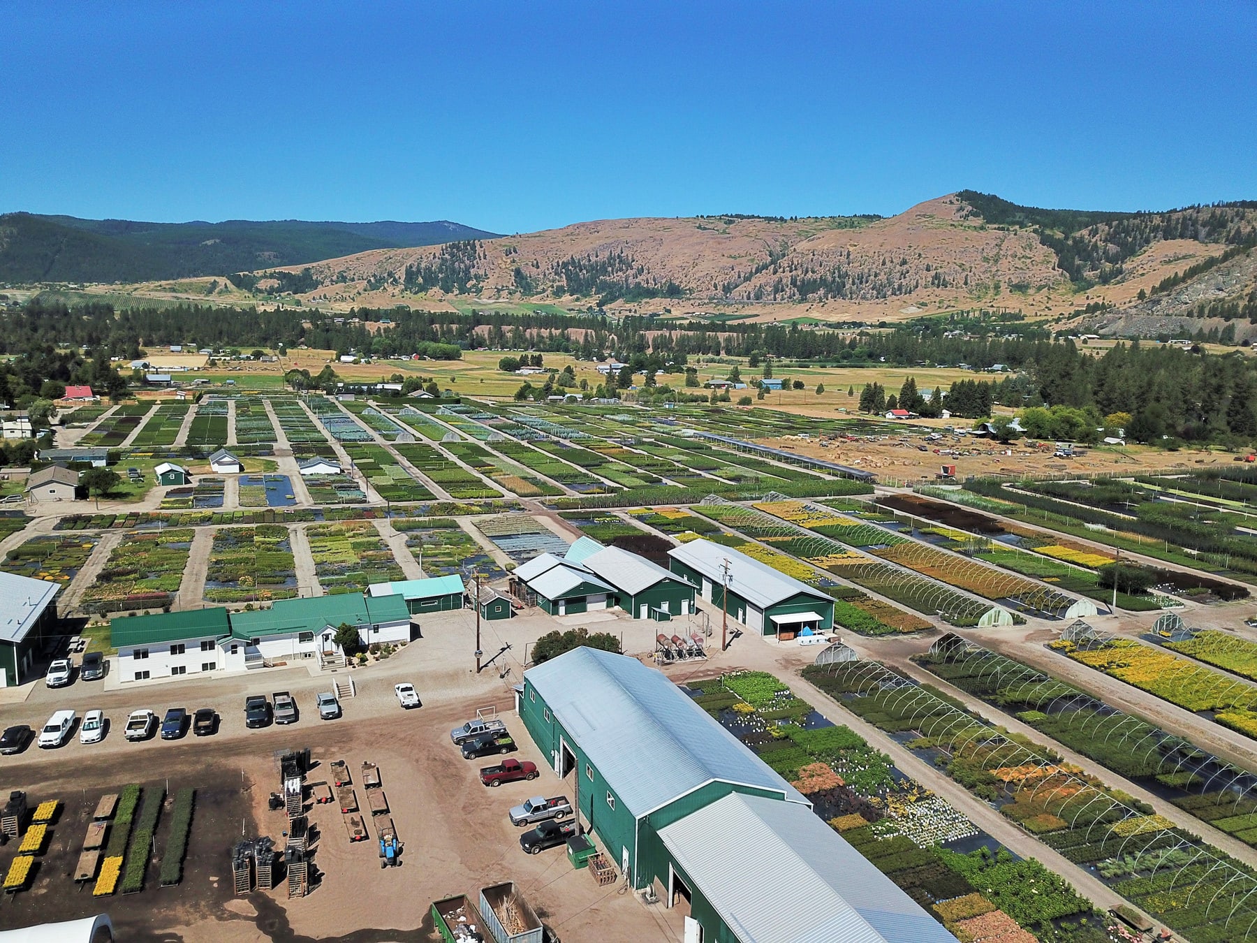 Aerial photo of Bron and Sons Nursery in 2021