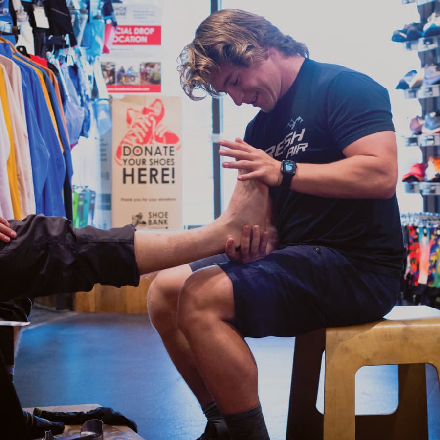  There is no perfect shoe without the perfect fit for your foot. Our Dynamix Fit Certified specialists at our Fresh Air Kelowna stores are recognized by the sports medicine community and trained to do basic foot analysis, weight-bearing, and biomechanical walking and running analysis.