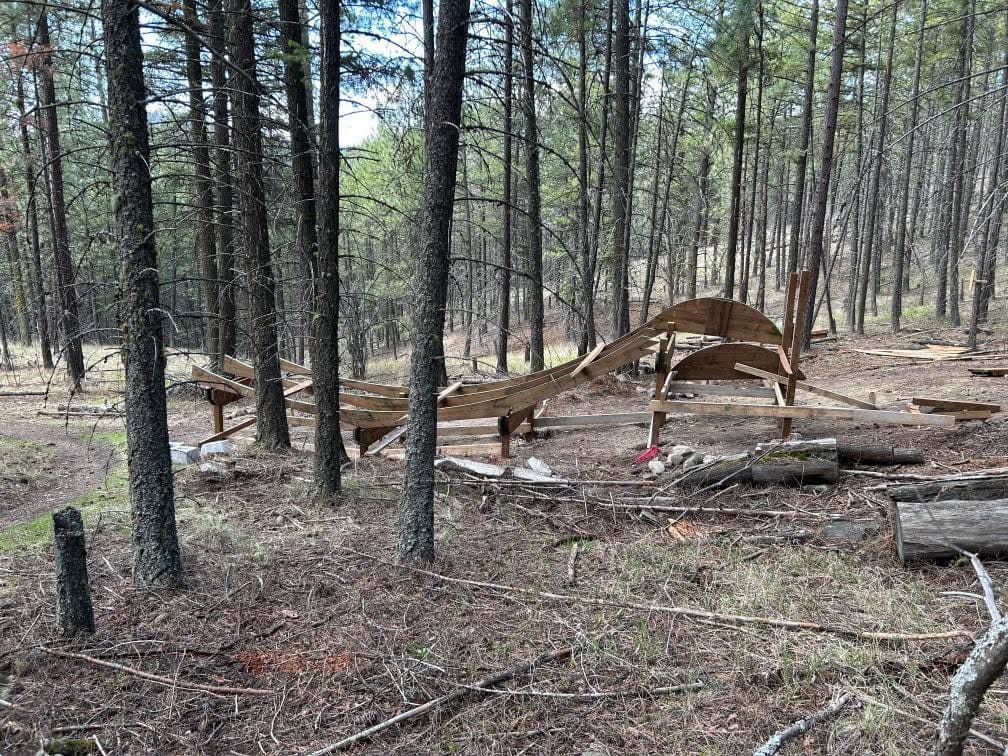 The Gnarwhal is a new mountain bike feature on Dear Santa at Smith Creek that is being put up by hardworking MTBCO volunteers. Photo credit: Jeff Kronebusch