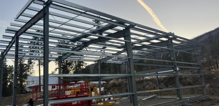 Replacing a Burned-Down Timber Frame Shop with a Custom Steel Structure for a Private Shop in West Kelowna