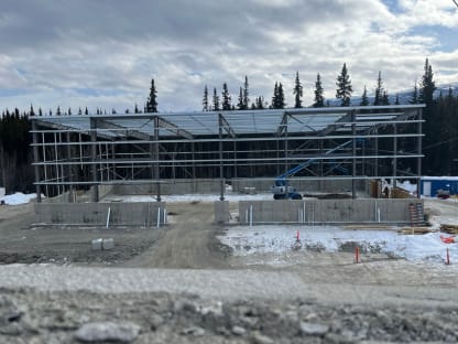 Construction of an industrial steel building for Norcope Construction Group