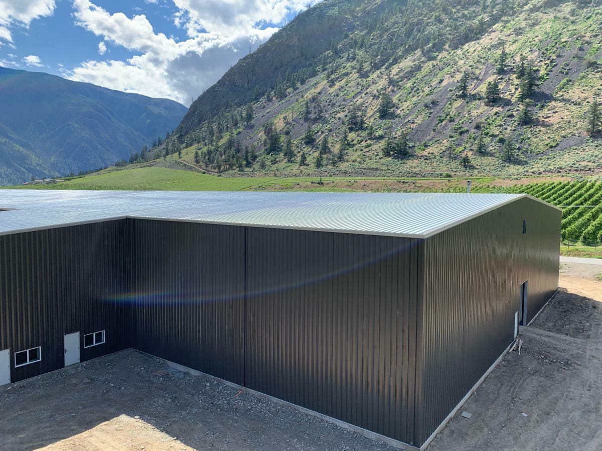 A temperature-regulated metal building for Sunny Valley Fruit, a family-run operation in Keremeos, BC.&nbsp;