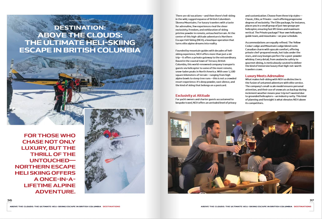 North Report Magazine Names Northern Escape as the Ultimate Destination for Heli-Skiing in British Columbia