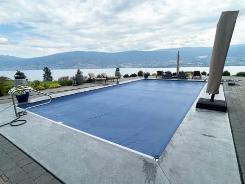 existing replacement safety cover in navy blue in the Okanagan