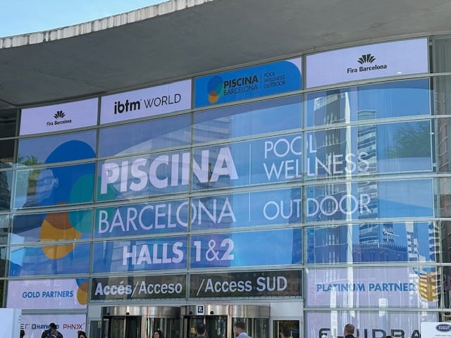 Piscina Barcelona trade show front entrance at Fira Barcelona Gran Via