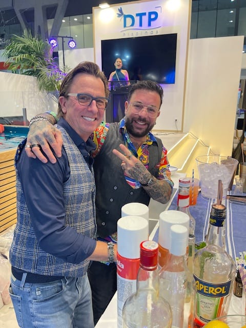 Allan Horwood making drinks with a colleague in Barcelona, Spain 