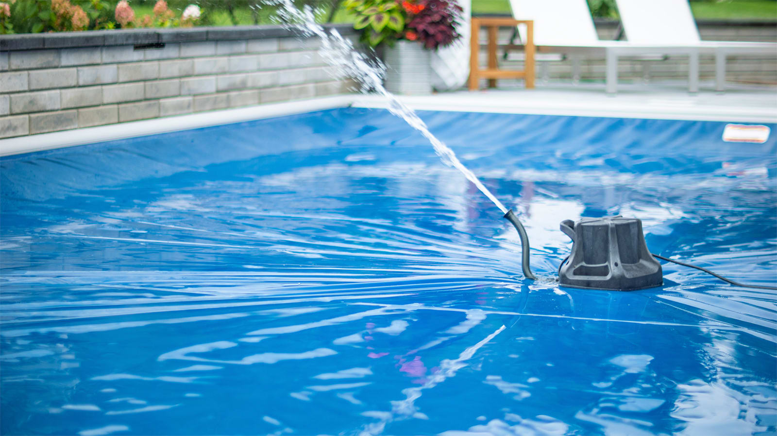 The new pool auto cover rain pump from Automatic Pool Covers Inc. has raised the bar on the industry standard with a 40-foot cord and cover blaster. 