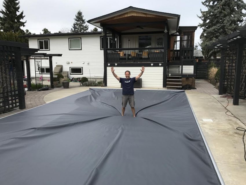 Another Successful Kelowna Pool Cover Installation