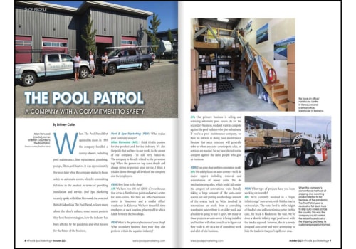 Pool Patrol Spills Their Auto Pool Cover Secrets in Pool & Spa Marketing Magazine