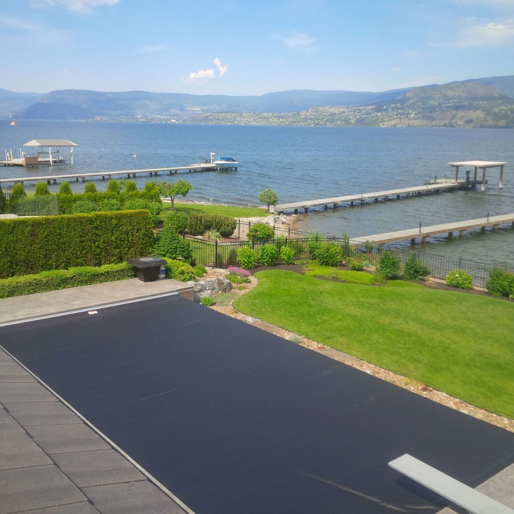 Here is one of our newest automated pool cover installations in Kelowna