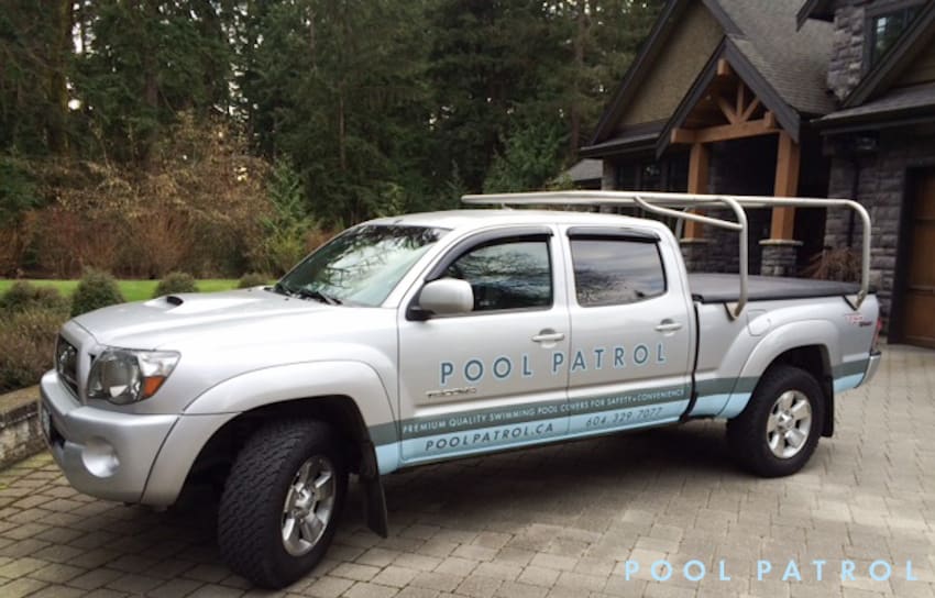 Meet our new staff member/vehicle here to serve our pool cover customers better