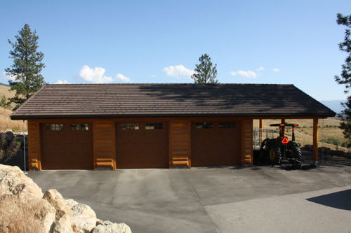 Log Style Garage Construction