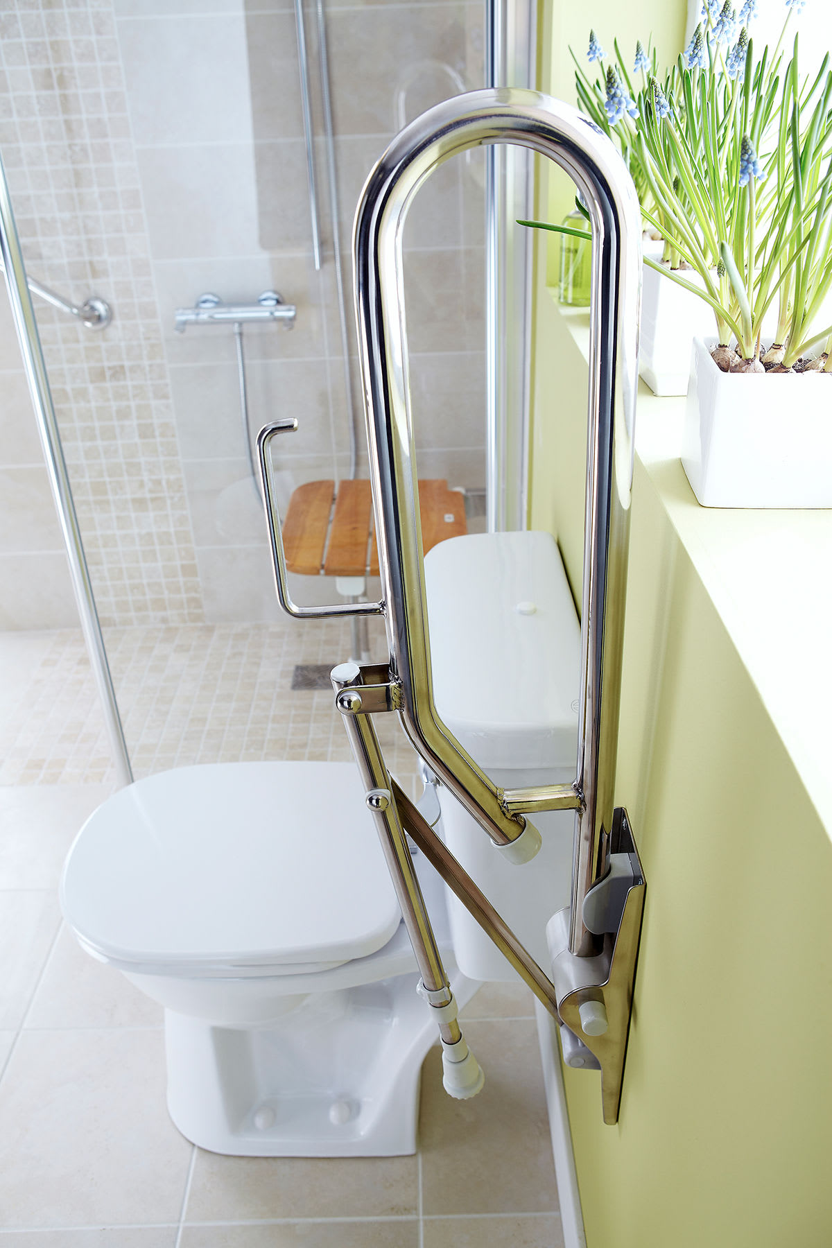 When planning a bathroom remodel for a senior, installing grab bars in key areas is a good idea.