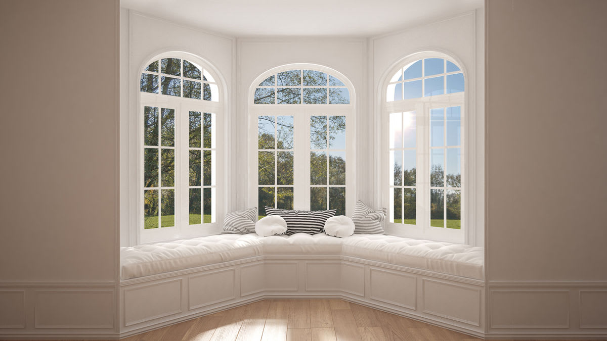 Home improvements can include adding a sitting area to the front of a bay or bow window.