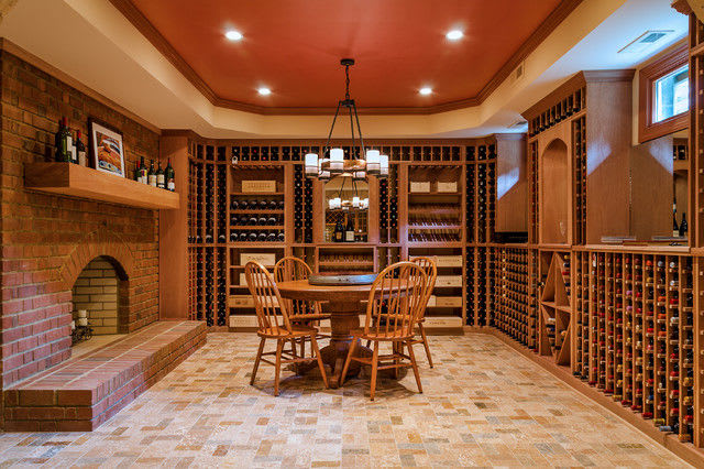 wine cellar in the basement and tasting area