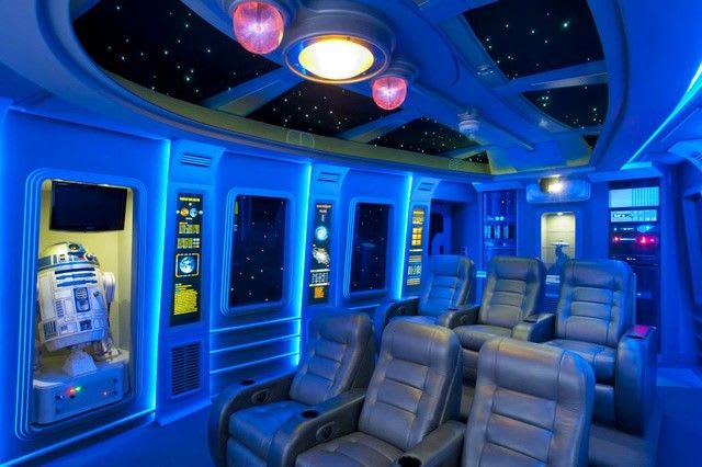 This show-stopping media room looks like the inside of the Millennium Falcon.