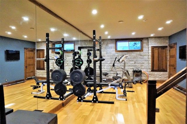 home gym in basement