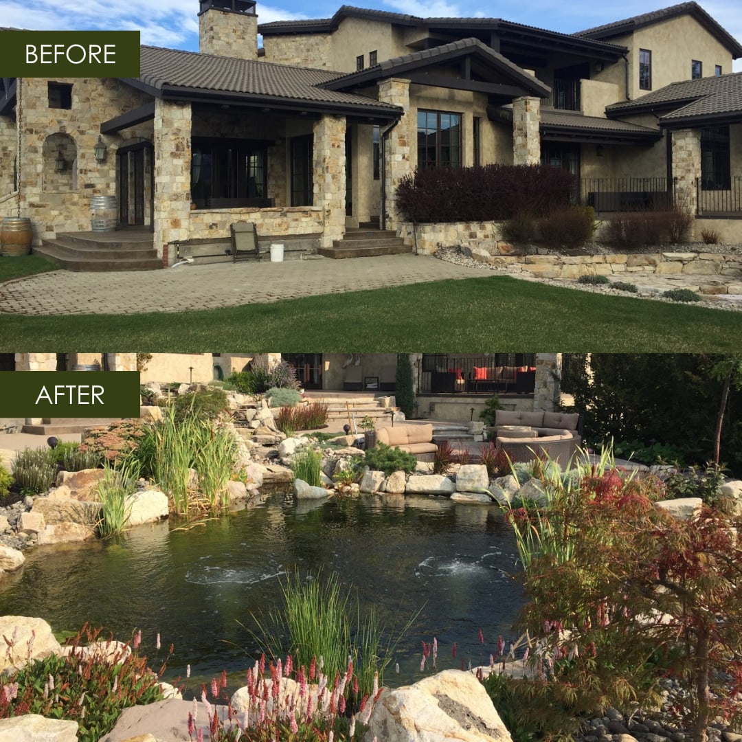 A stunning water feature to boost the landscape appeal of this Kelowna-based home.