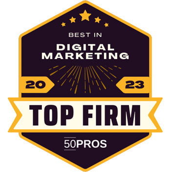 50PROS best in digital marketing award