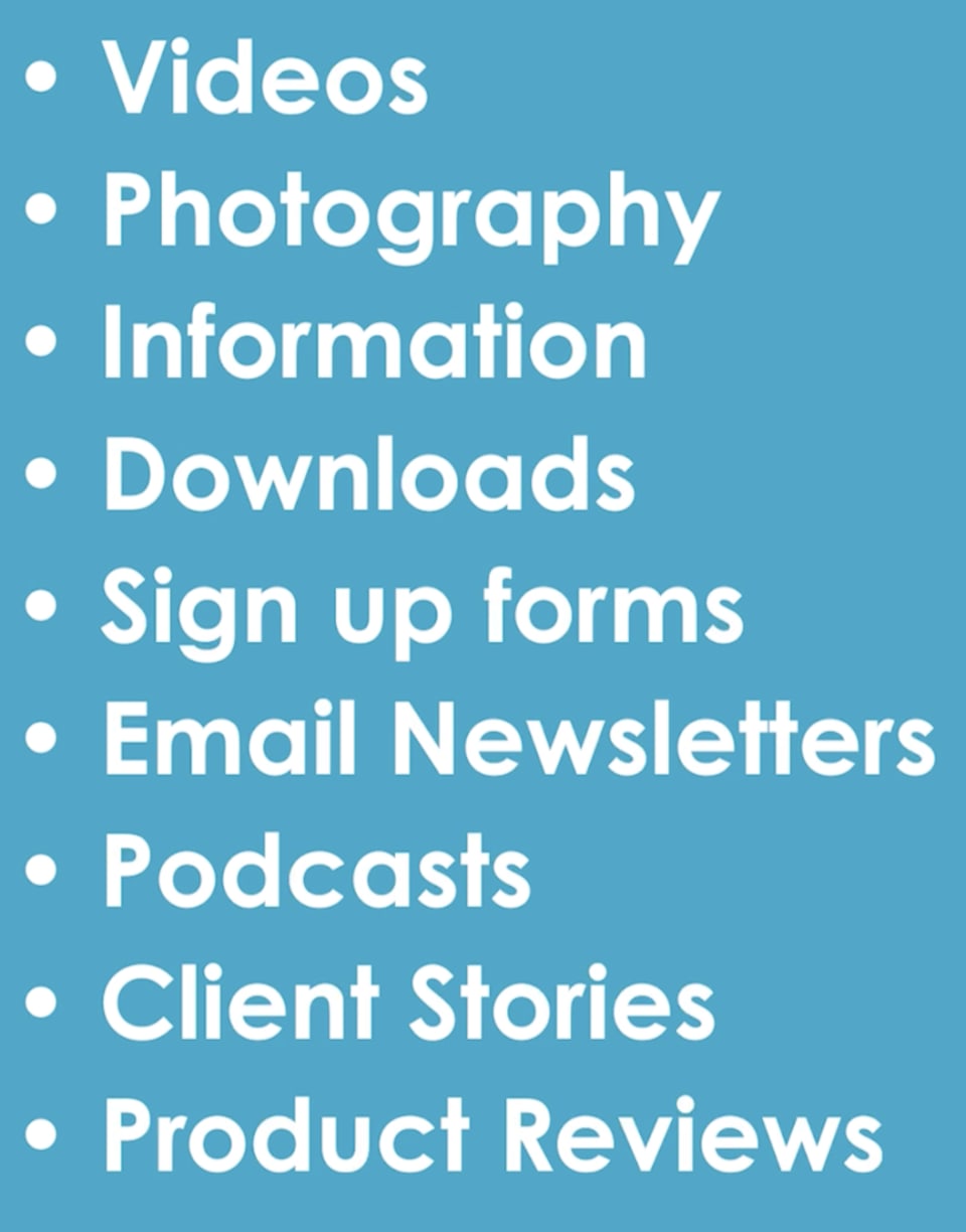Elements a website must include.