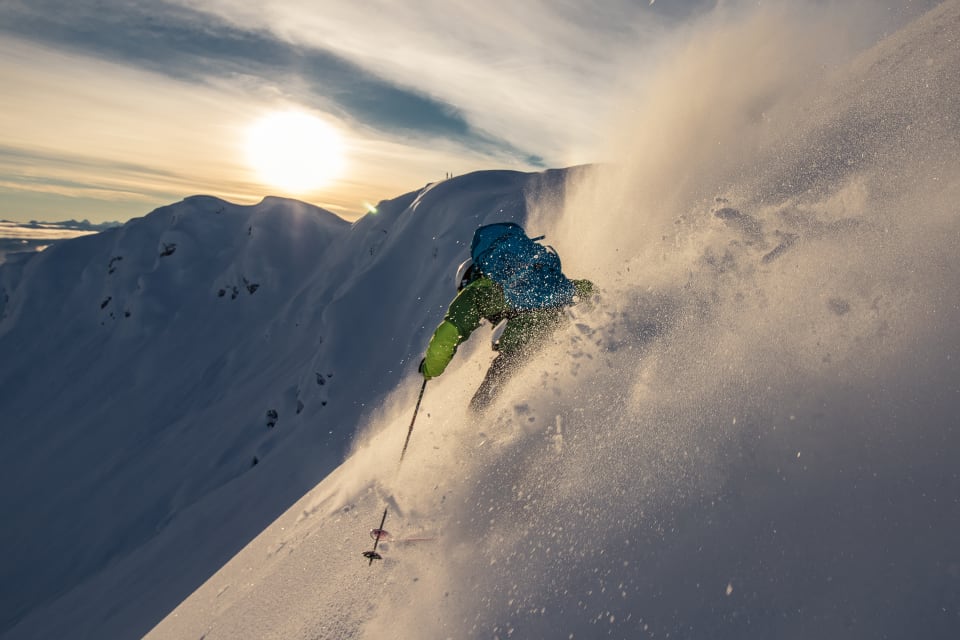 Alpine powder at Northern Escape Heli-Skiing
