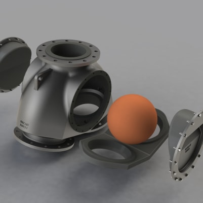Uniball Exploded View - FINAL UniBall Three-Way Check Valves (2026) Unicast Wear Parts